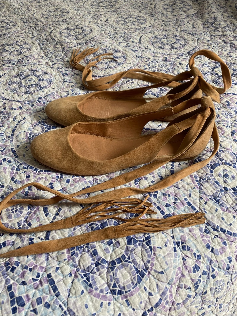 Sigerson Morrison Suede Wrap Ballet Flats
